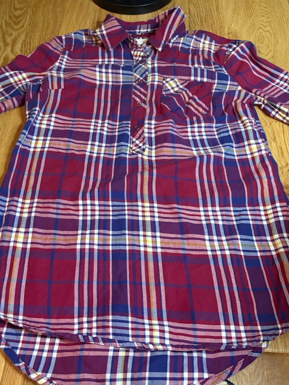 Arizona Jean Company Plaid Button-Down Shirt - Pink, Blue & White - Picture 3 of 8